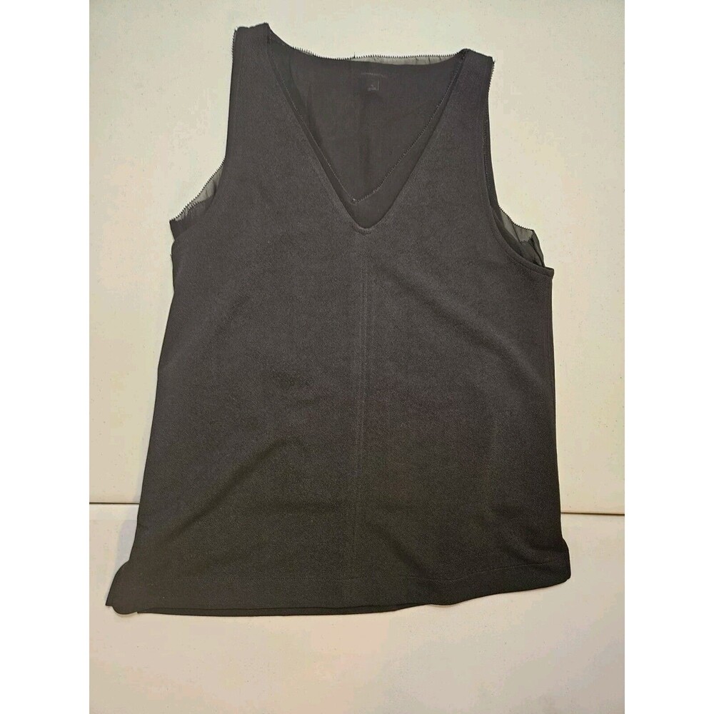 Banana Republic Black Flowy Layered Tank Size Small Vneck Blouse Shirt